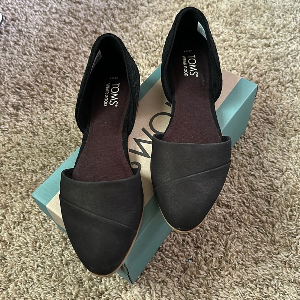 Jutti D'Orsay Black Leather Flat